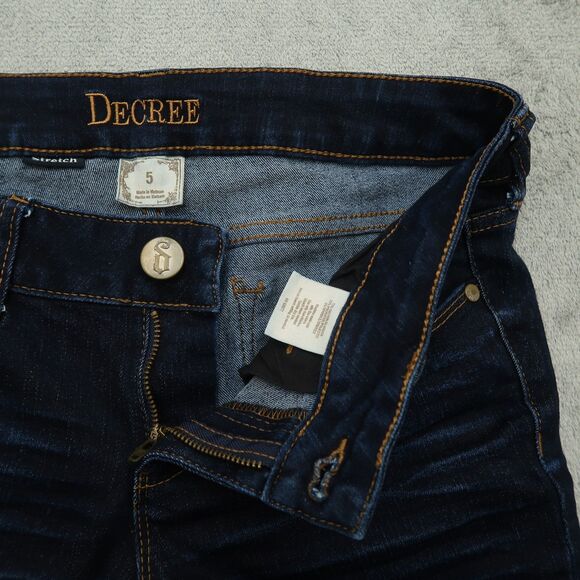 Decree Jeans Junior's Size 5 Blue Low-Rise Legging Denim 31" Inseam Stretch - Picture 3 of 16